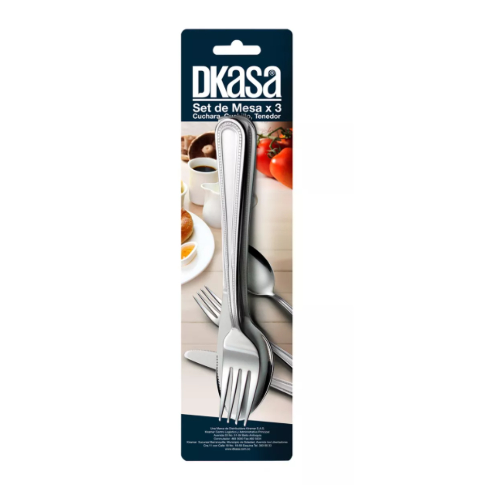SET DE MESA X 3 CUCHARA + CUCHILLO + TENEDOR REF 004-S3CS220