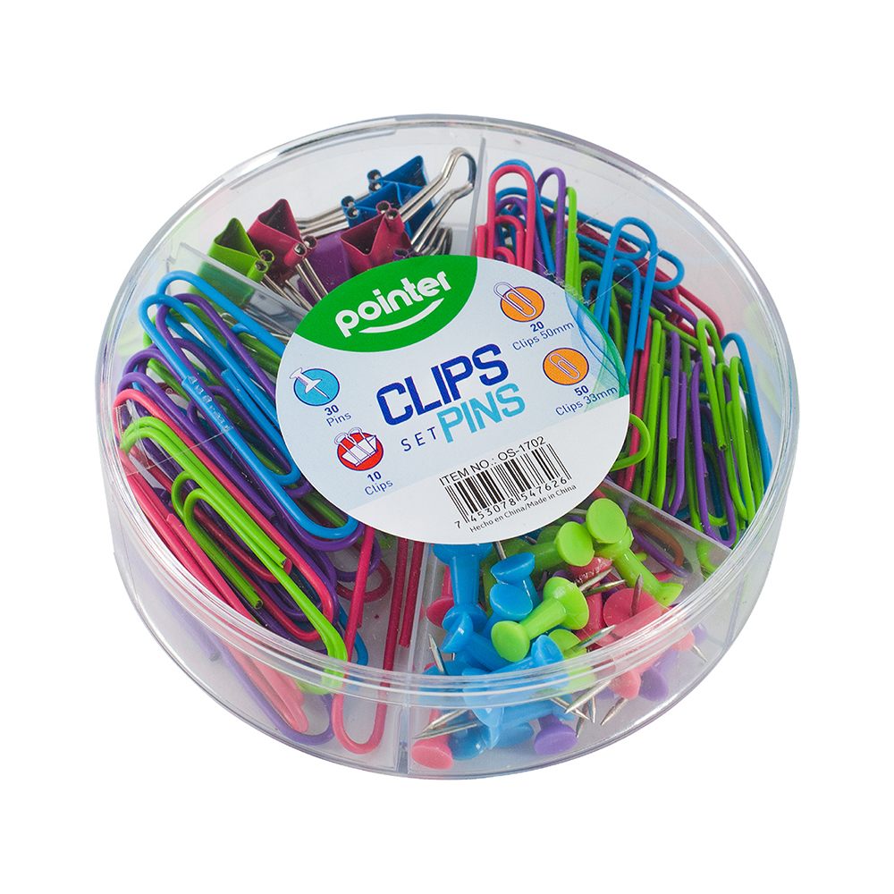 SET TACH/CHINCHE/CLIPS X 110 PZ POINTER