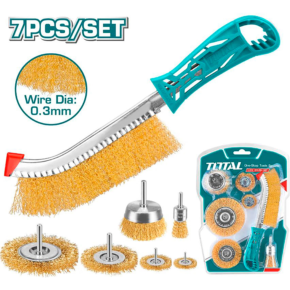 SETS DE CEPILLOS DE ALAMBRE X 7PCS TOTAL (TAC310071)