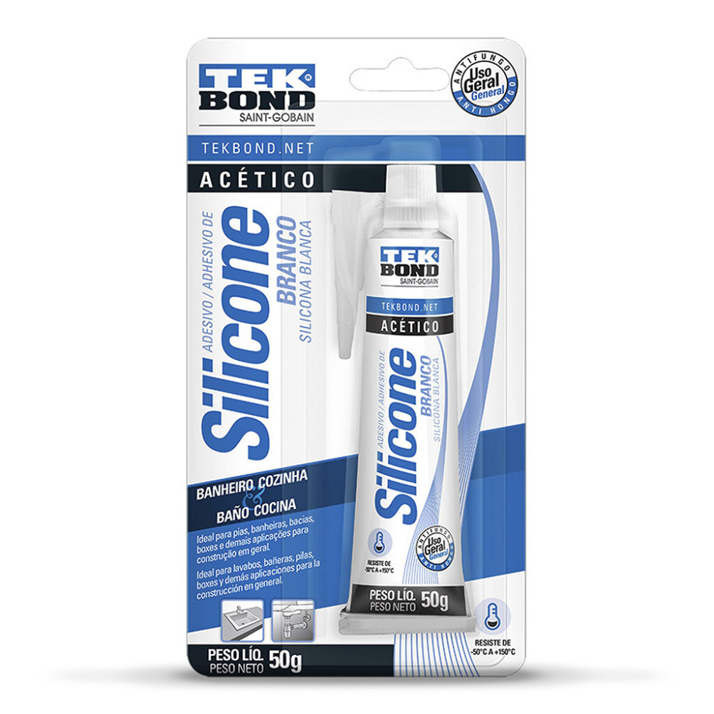 SILICONA TEK BOND BLANCA 50GR-BAÐOS Y COCINAS