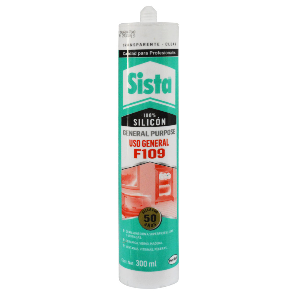 SILICONA TUBO SISTA USO GENERAL F109 CLEAR 300 ML
