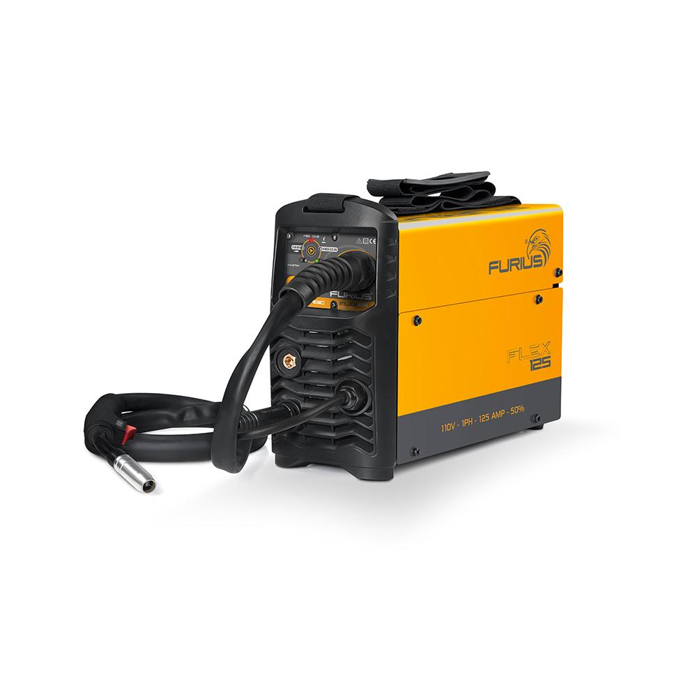 SOLDADOR INVERSOR FURIUS MULTIPROCESO 110V 130AMP FLEX125 (MIG/MAG-TIG-MMA)(FW125)