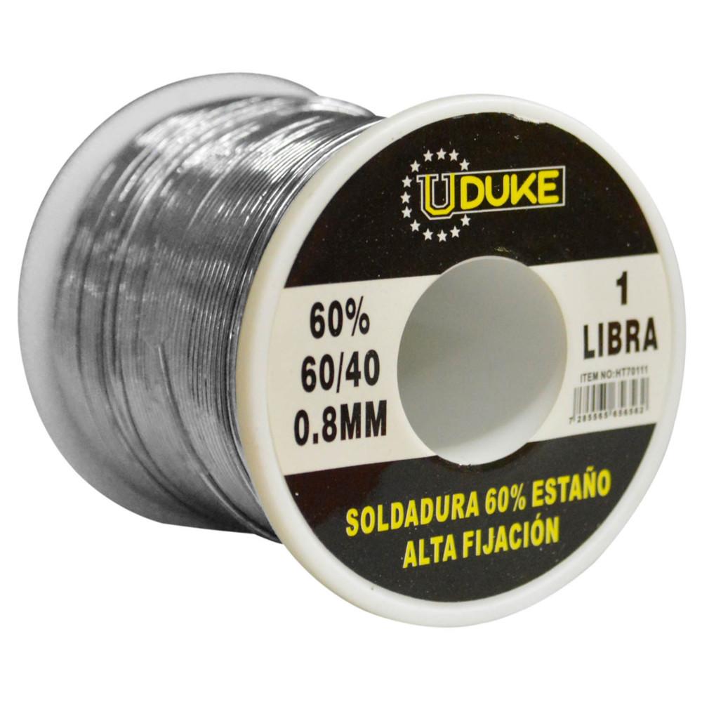 SOLDADURA ESTANO UDUKE 1LB 60-40 (60% ESTAÐO) (40% PLOMO) (0.8MM) (HT70111)