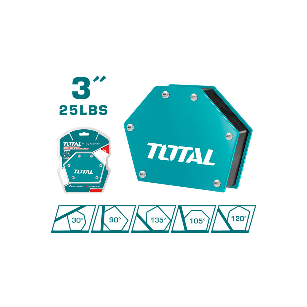 SUJETADOR MAGNETICO 3 25LBS 5 POSICIONES PARA SOLDAR TOTAL (TAMWH25036)