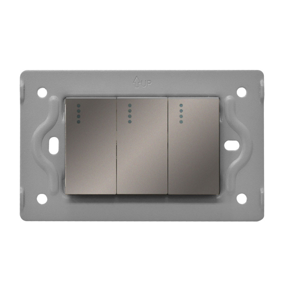 SWICHE TRIPLE LUXOR GRIS INTERCAMBIABLE SIN TAPA DUKE ENERGY (V3-009)