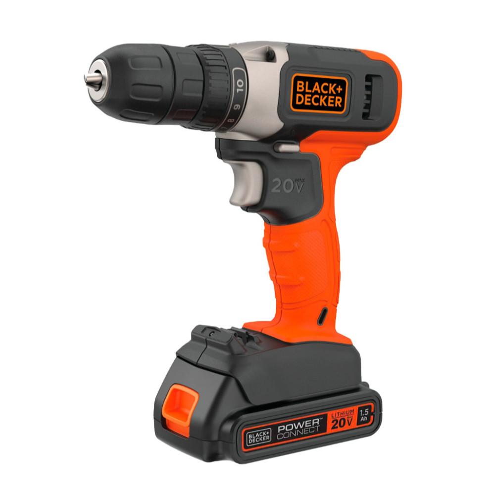 TALADRO BLACK Y DECKER DE 3/8 INALAMBRICO ION DE LITIO 20V 1 VELOCIDAD VVR 0-600RPM(BCD702C1)