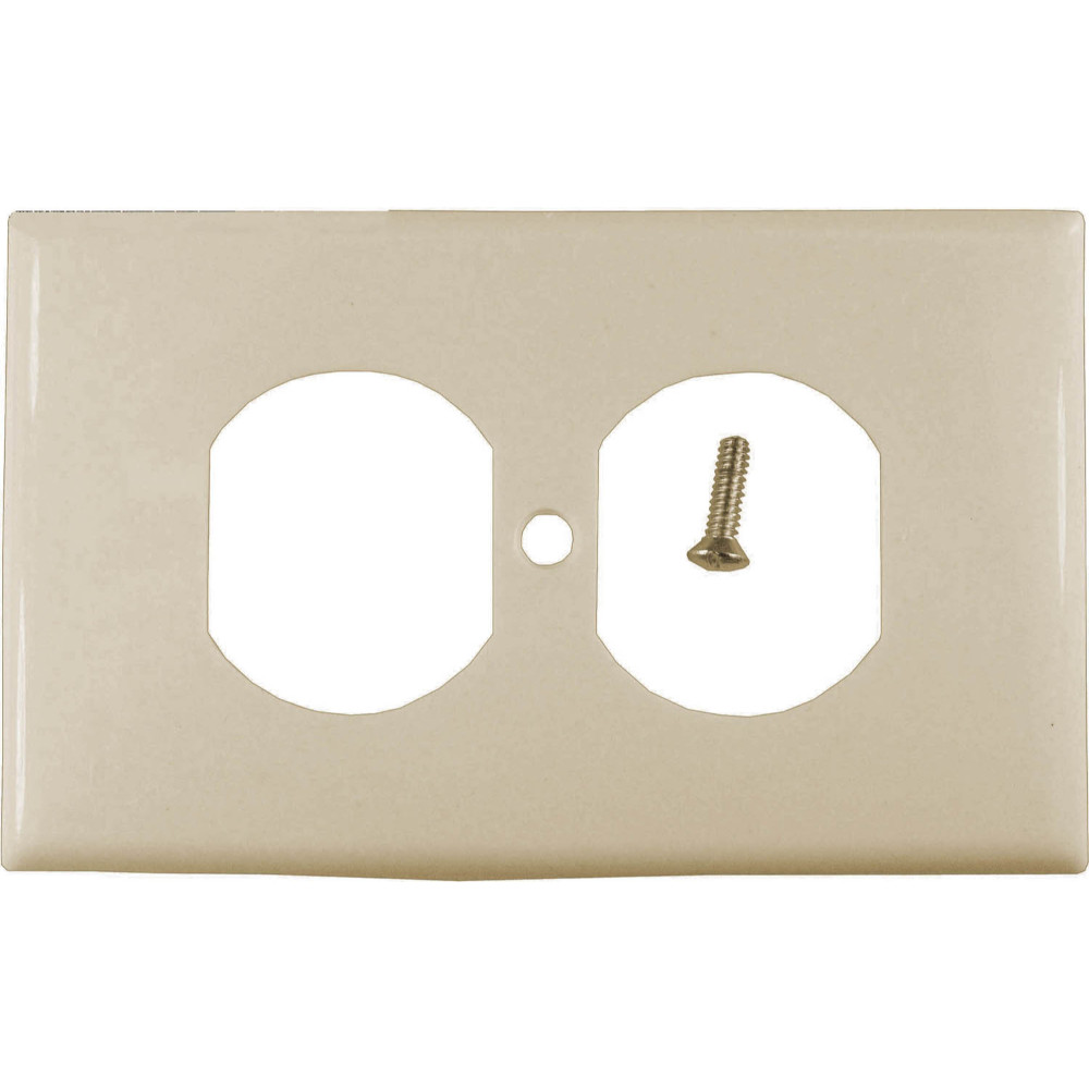 TAPA PLASTICA TOMA DOBLE BEIGE T/L R/G (CUADRADA) (RETIE)
