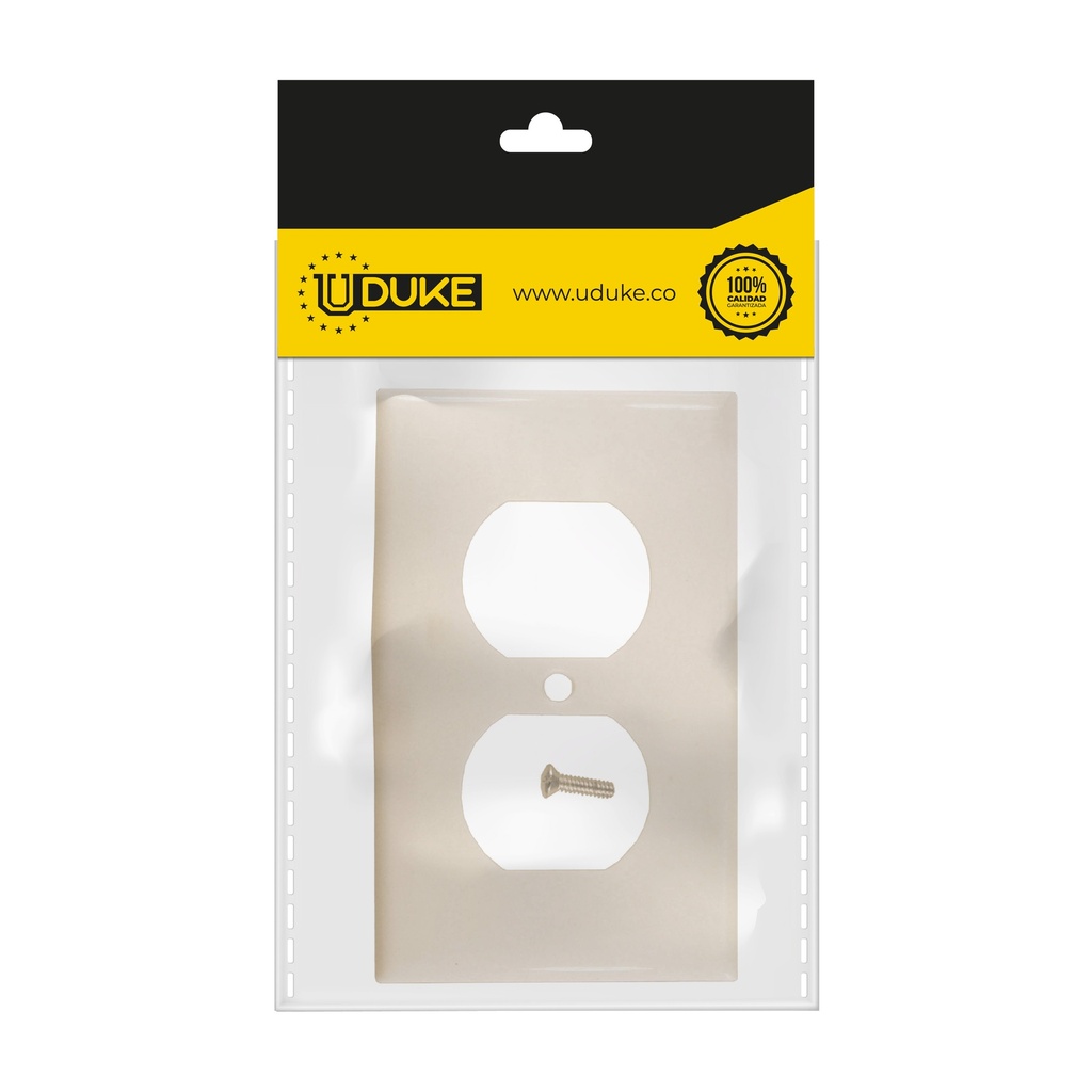 TAPA PLASTICA TOMA DOBLE BEIGE T/L RETIE PQT X 2 UDUKE