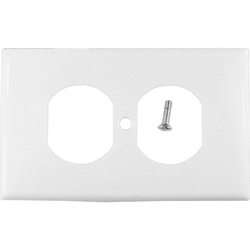 TAPA PLASTICA TOMA DOBLE BLANCA