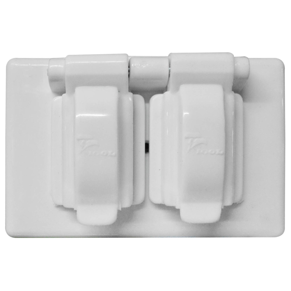 TAPA PLASTICA TOMA DOBLE BLANCO EXTERIOR