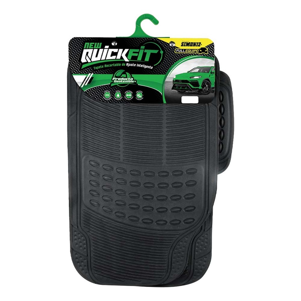TAPETE PARA AUTO PVC QUICK FIT UNIVERSAL TKC T/PESADO X3 NEGRO (206236)