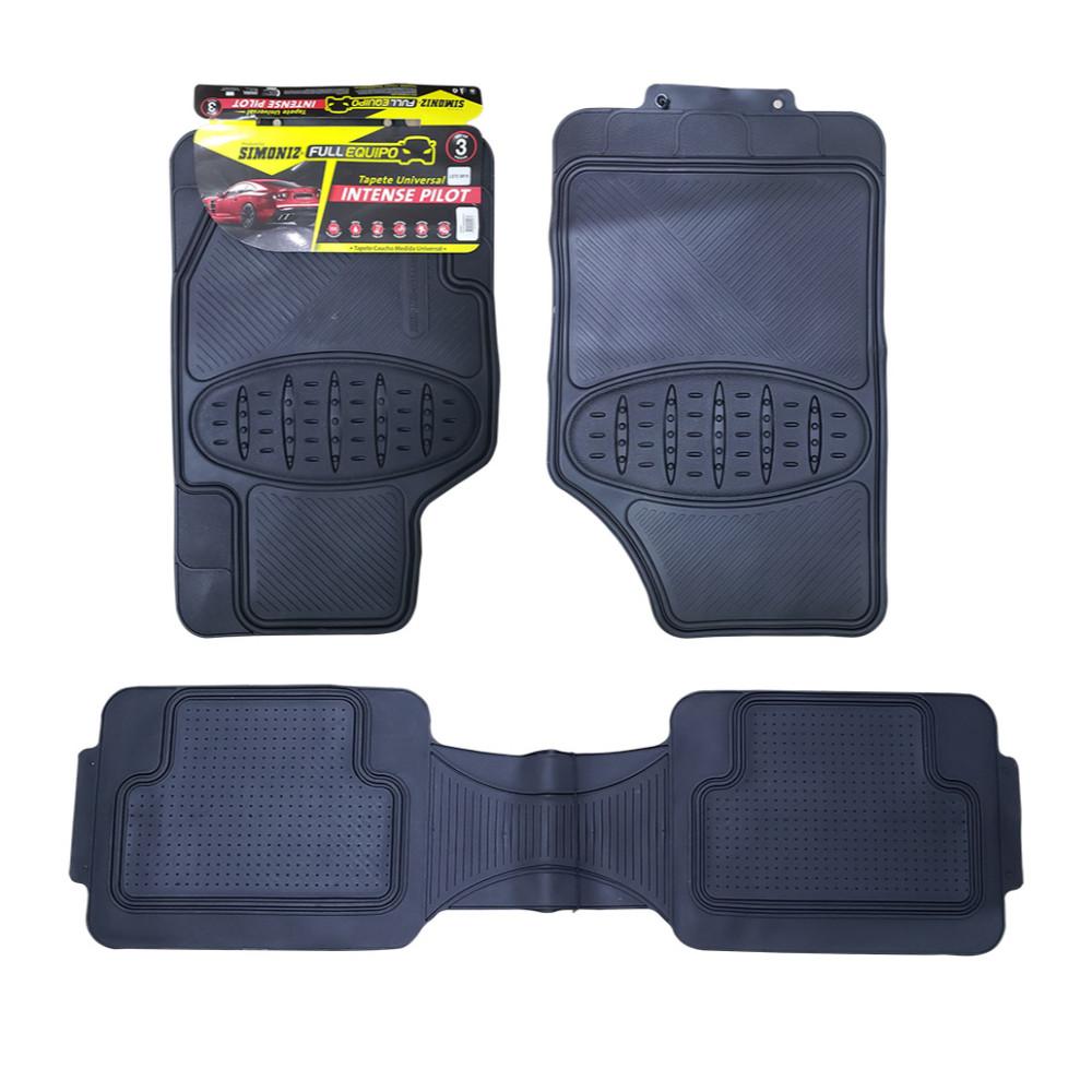 TAPETE PARA AUTO PVC UNIVERSAL TKC T/PESADO X 3 NEGRO
