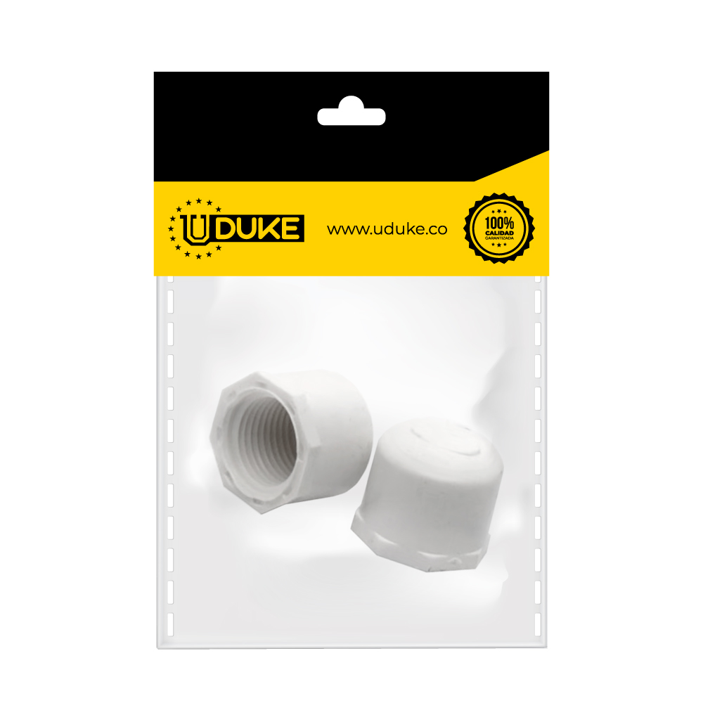 TAPON ROSCA 1/2 PVC PQT X 2 UDUKE