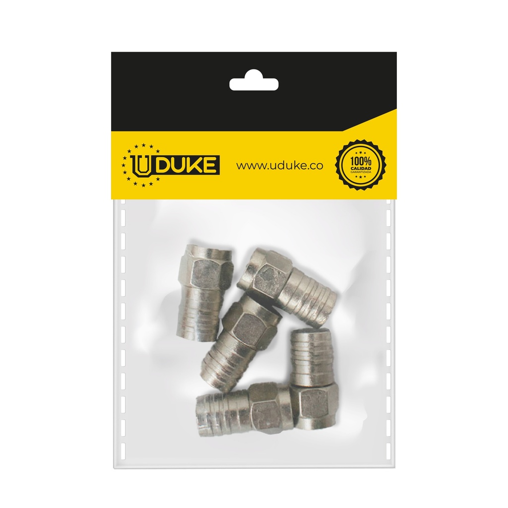 TERMINAL COAXIAL CROMADA SILICONADA RG 56 PQT X 5 UDUKE