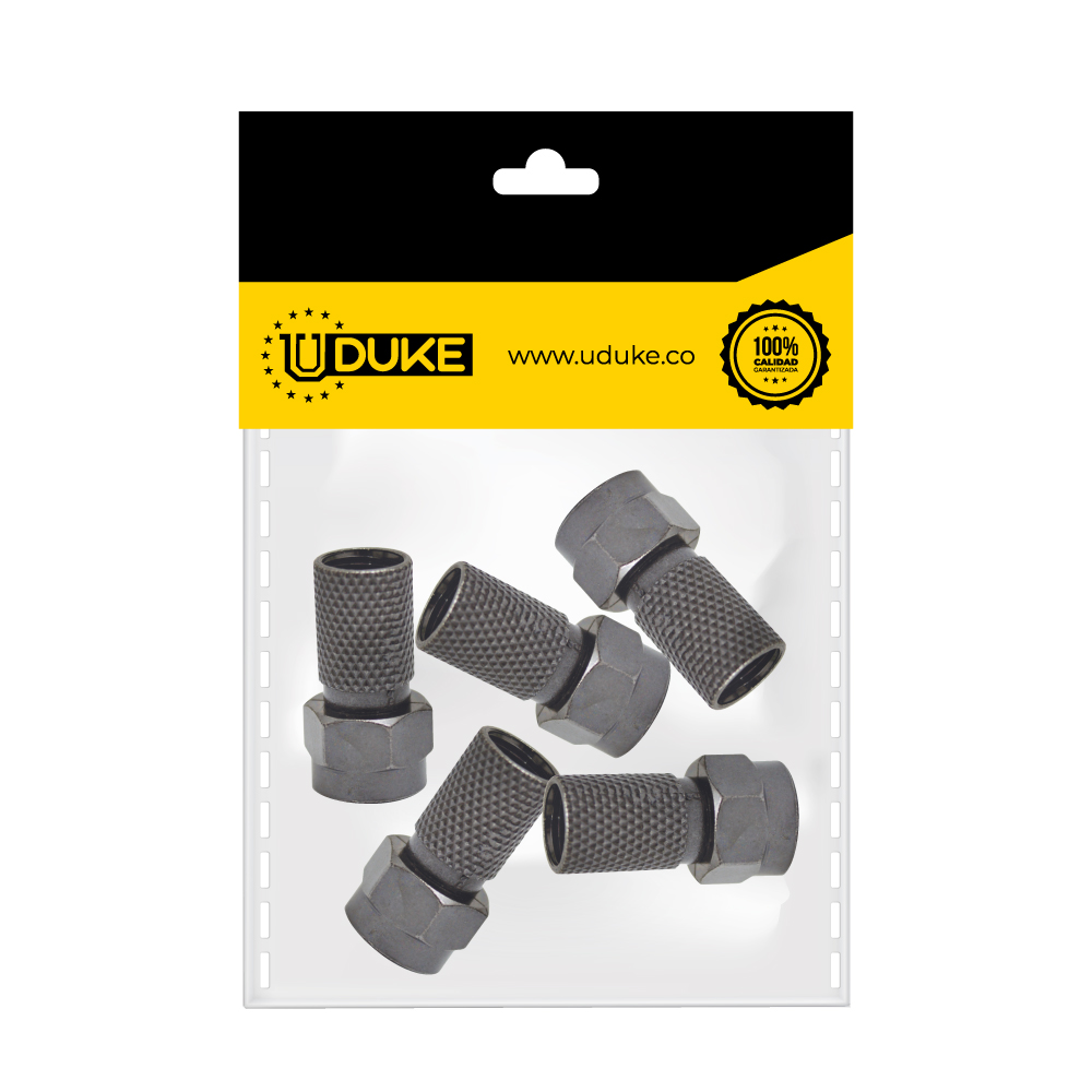 TERMINAL COAXIAL GRIS MATE ROSCA FINA RG56 PQT X 5 UDUKE