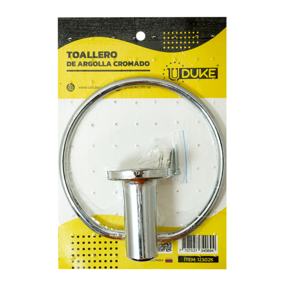 TOALLERO ARGOLLA CROMADO EN BLISTER UDUKE (9117)