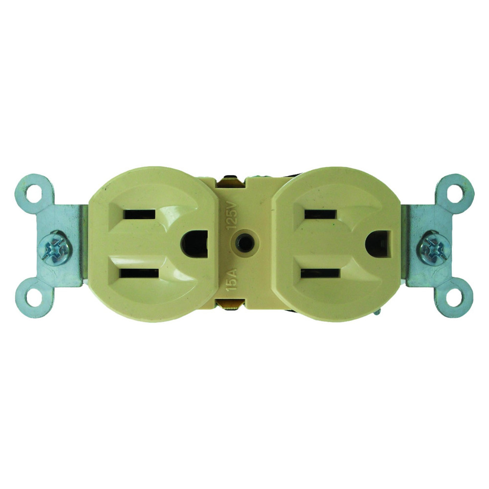 TOMA DOBLE LEVITON CHINO BEIGE (U03) (HT20525)