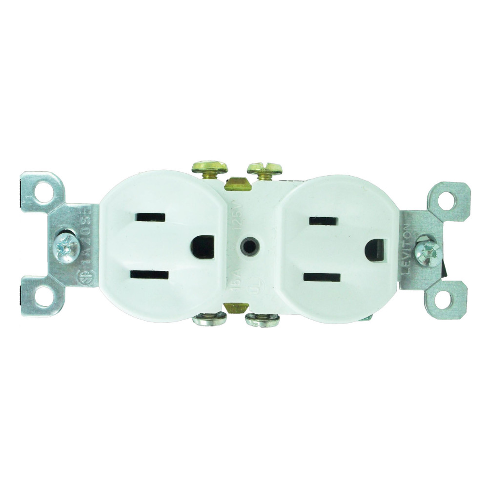 TOMA DOBLE LEVITON CHINO BLANCO U03  (HT20376)