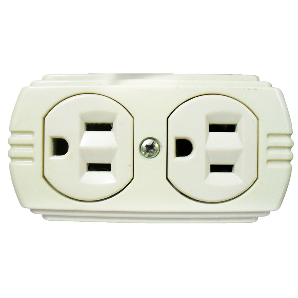 TOMA DOBLE T/L SOBREPONER CON P-TIERRA BEIGE UDUKE (RETIE-FL)(HT20523)