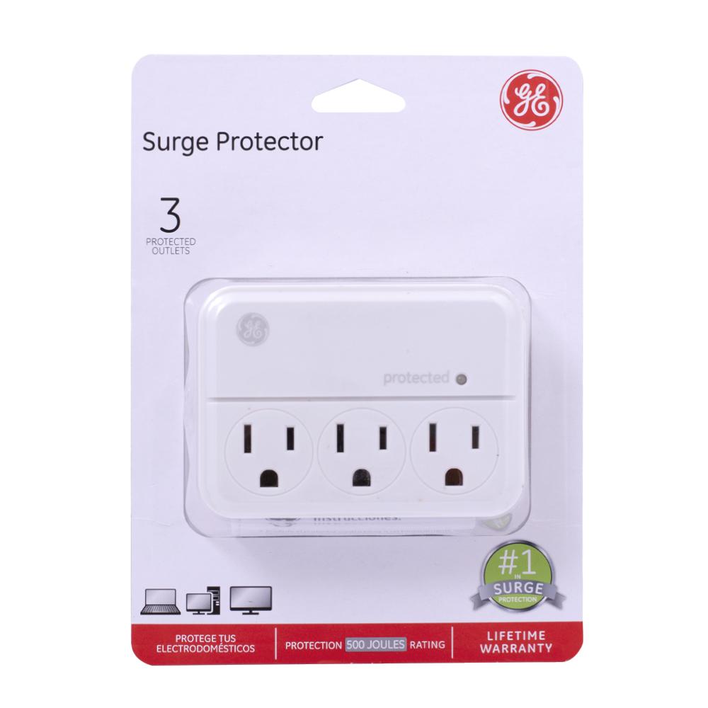 TOMA MULTIPLE X 3 DE PARED SUPRESOR DE PICOS 450J GENERAL ELECTRIC (GE35122)
