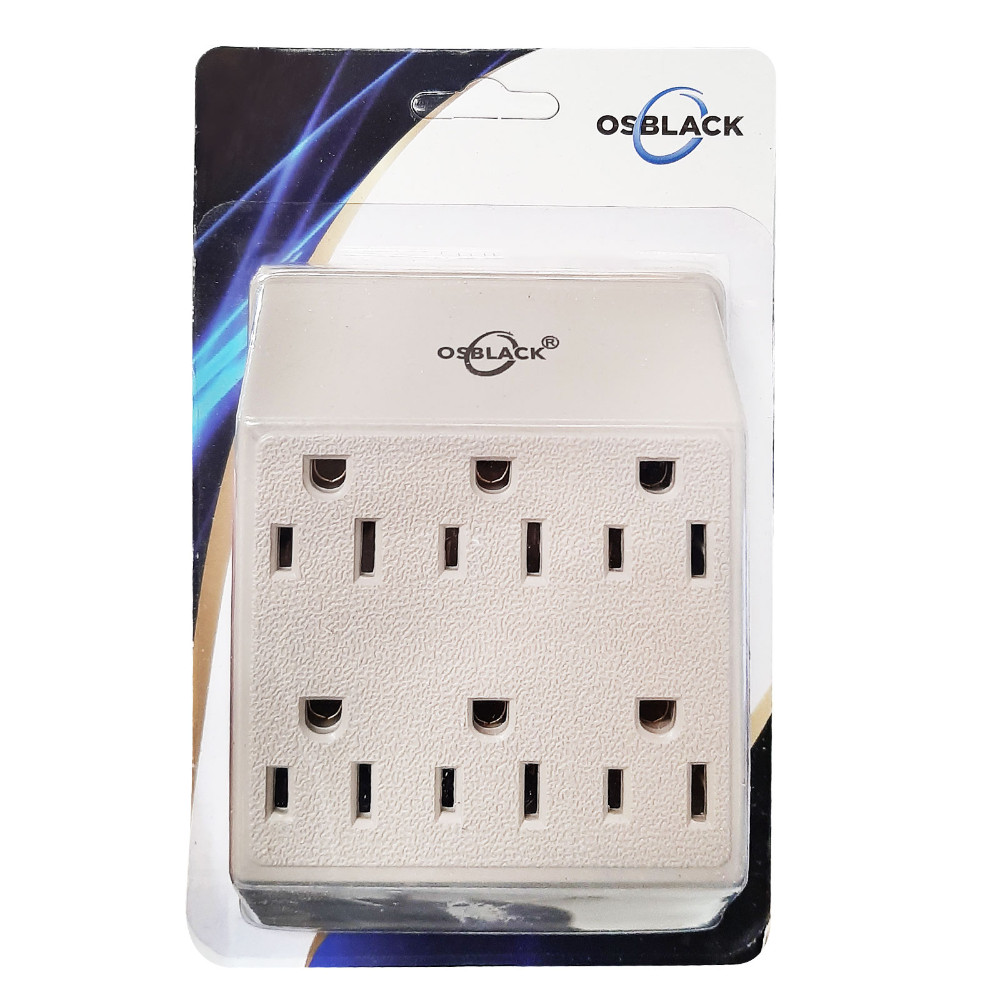 TOMA MULTIPLE X 6  PARA TOMA DOBLE (U63) OSBLACK