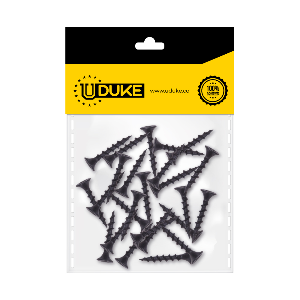 TORNILLO DRYWALL 6X1 ROSCA FINA PQT X 25 UDUKE