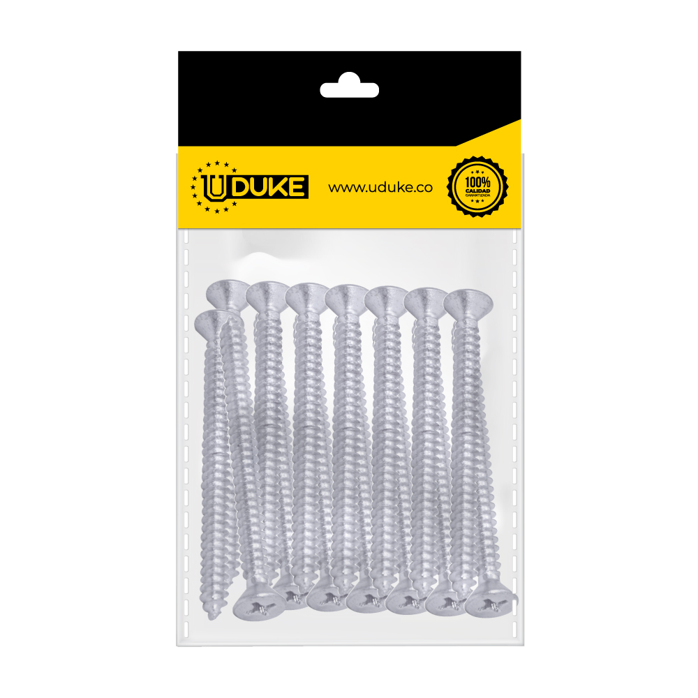 TORNILLO LAMINA AVELLANADO PHILLIPS ZINCADO 8*2 PQT X 10 UDUKE