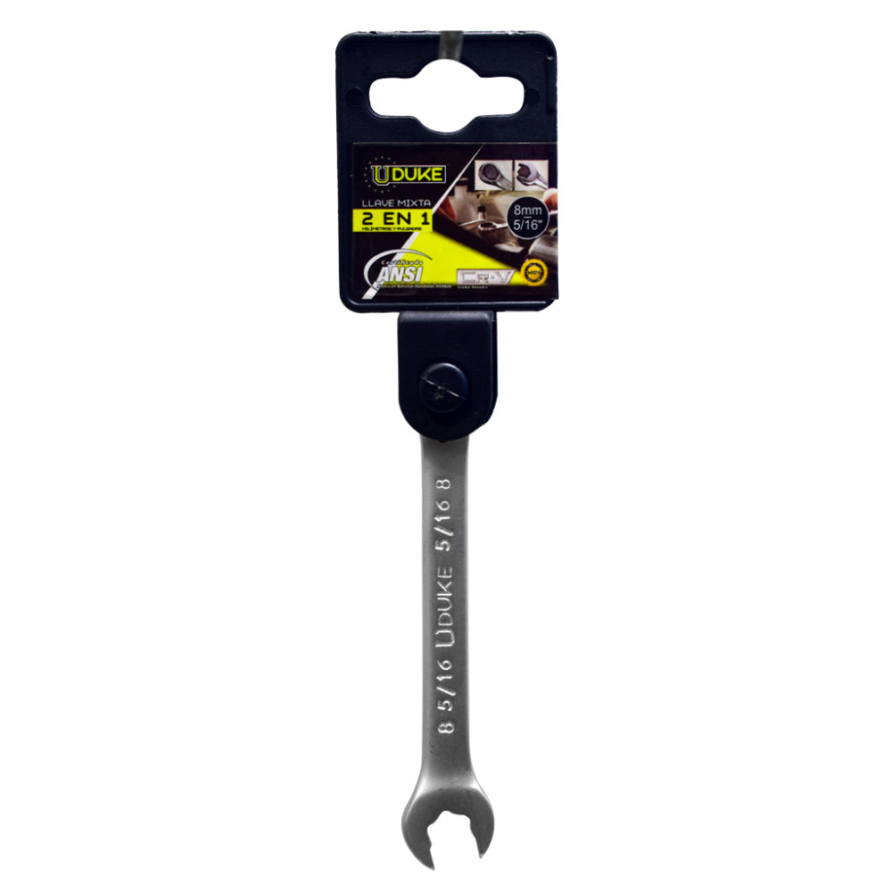 LLAVE MIXTA 2 EN 1 8MM - 5/16 CR/V UDUKE (HTY0063)