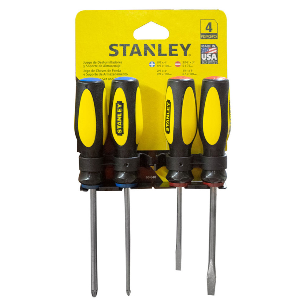 DESTORNILLADOR STANLEY ORIGINAL X 4 (JUEGO) (60-040S)