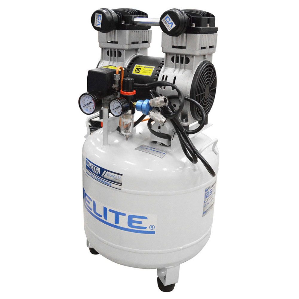 COMPRESOR ELITE 2.5 HP TANQUE 40LTS  125PSI  1800RPM  VERTICAL LIBRE DE ACEITE Y SILENCIOSO (CA2542D)