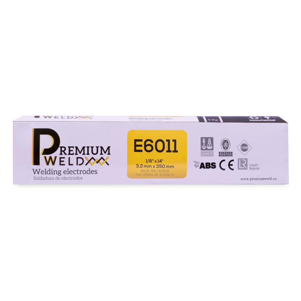 SOLDADURA DE ELECTRODO 6011 1/8 BLANCA PREMIUM WELD (CAJA 5 KLS)