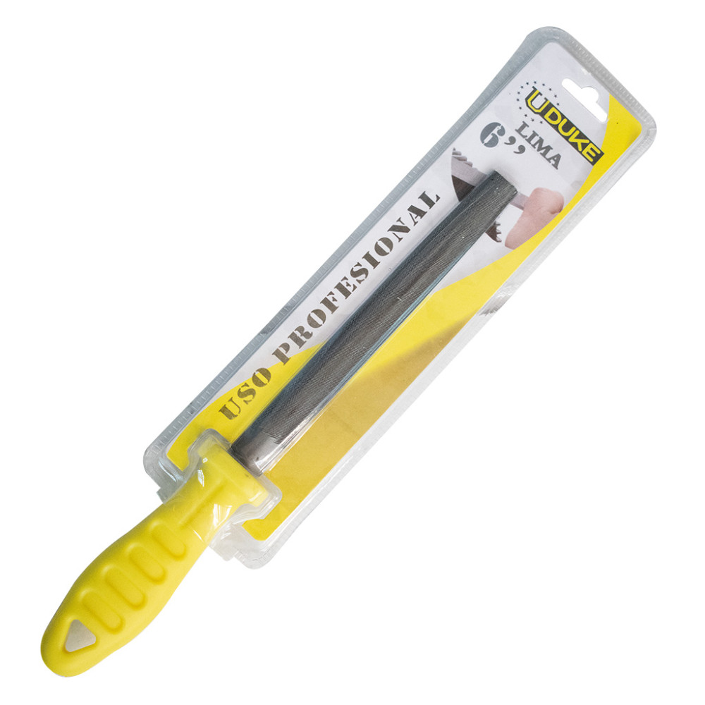 LIMA MEDIA CAÑA 6" CON MANGO AMARILLO UDUKE (HT1411)
