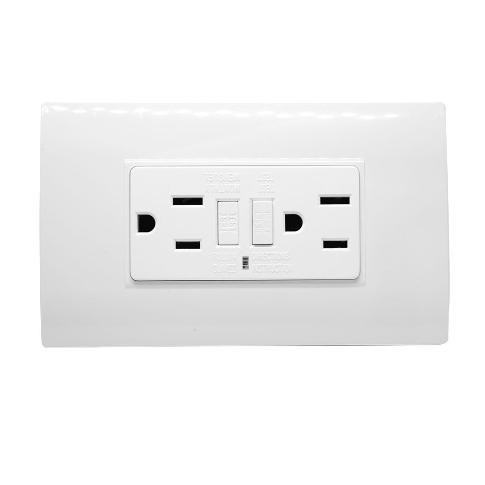 LINEA BK PLUS BLANCA INCRUSTAR TOMA DOBLE GFCI (118K-46) (HT20795) 