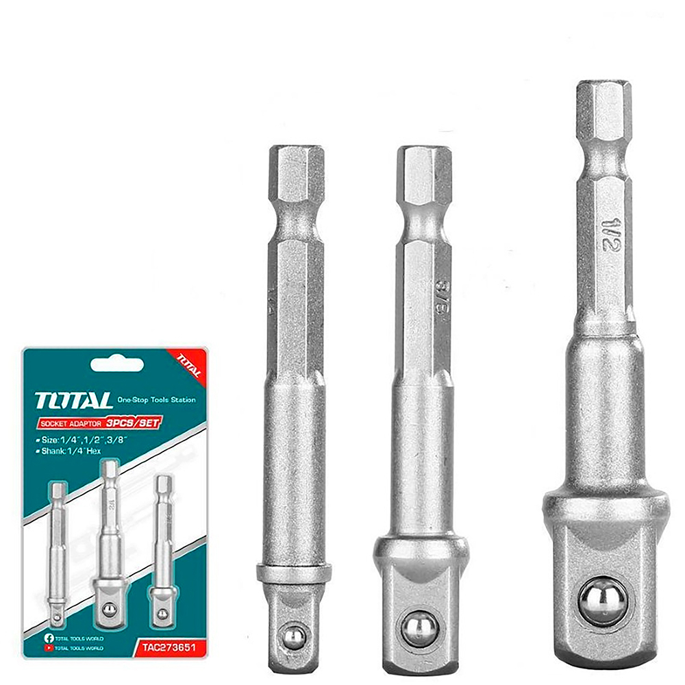 PUNTA EXTENSION MAGNETICA PARA TALADRO X 3PCS (1/4-3/8-1/2) TOTAL (TAC273651)