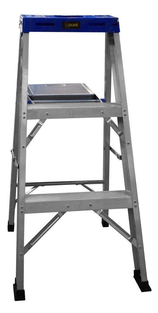 ESCALERA DE ALUMINIO 2 PELDANOS CAP 150 KILOS USO INDUSTRIAL UDUKE CON PLATAFORMA (HT1312)