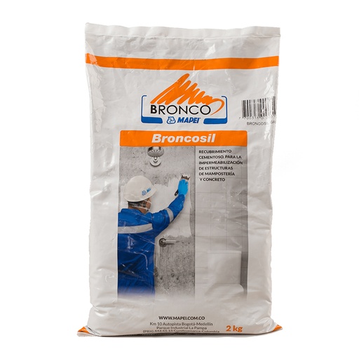 [20582] MORTERO IMPERMEABILIZANTE EN POLVO BRONCOSIL BULTO X 2 KG GRIS (5400802)