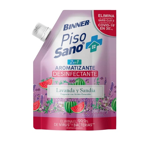 [16486] DESINFECTANTE PISO BINNER DOYPAC SANO LAVANDA/SANDIA 200ML (207321)