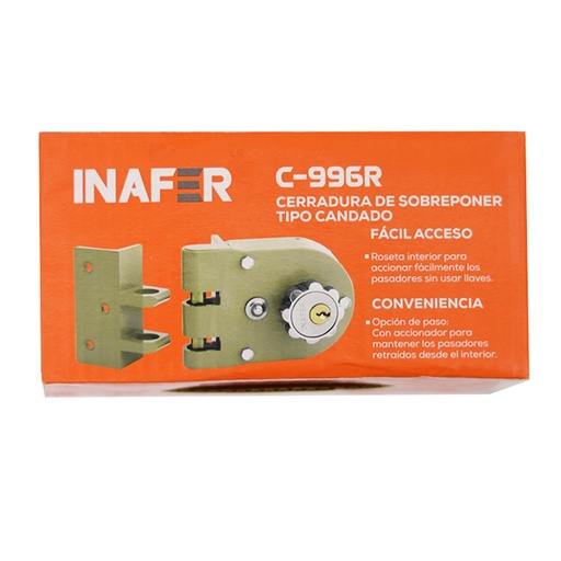 [13793] CHAPA CANDADO SCHLAGE IZQUIERDA  SOBREPONER ROSETA