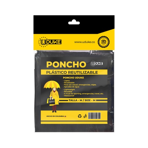[15064K] PONCHO IMPERMEABLE PARA LLUVIA PLASTICO NIÑO 10-14 AÑOS UDUKE