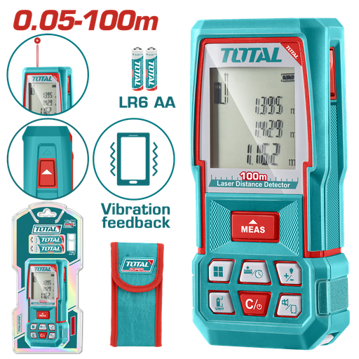 [21445] MEDIDOR DE DISTANCIAS LASER 100MTS TOTAL (TMT51036)
