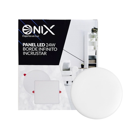 [15184B] PANEL LED 24W REDONDO INCRUSTAR SIN MARCO LUZ DIA 6500K ONIX (ZFR508)