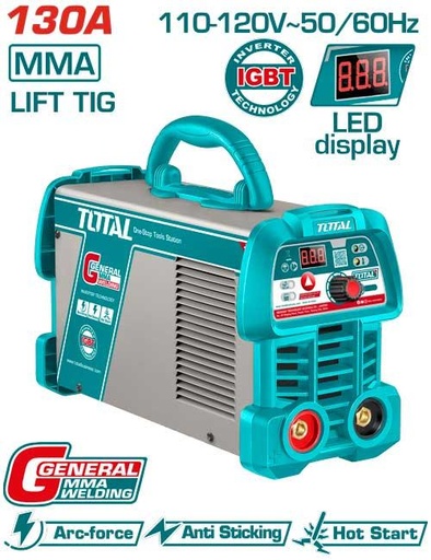 [21460] SOLDADOR INVERSOR DIGITAL 130A (MMA-LIFT TIG) 110-120V SUPER TOTAL (UTW213059)