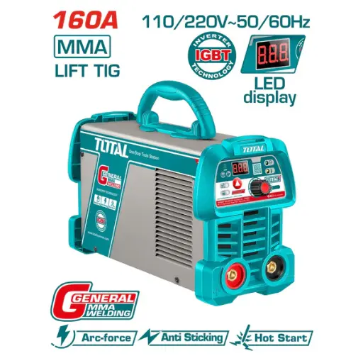 [21463] SOLDADOR INVERSOR DIGITAL 160A (MMA-LIFT TIG) 110-220V INDUSTRIAL SUPER TOTAL (UTW216059)