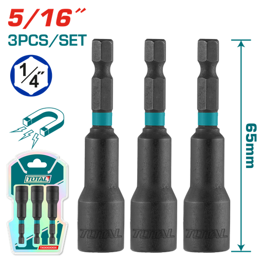 [21387] COPA TORNILLO  5/16" IMANTADA JUEGO X 3 PZS  INDUSTRIAL SUPER TOTAL (UTAC270831)