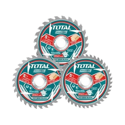 [21867] DISCO CORTE MADERA 6 1/2" JUEGO X 3 UNIDADES INDUSTRIAL  SUPER TOTAL (TAC236165)
