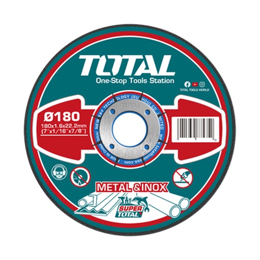 [21546] DISCO CORTE METAL/ACERO INOXIDABLE 7" SUPER TOTAL (TAC2161802)