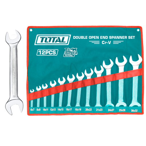 [21410] LLAVE BOCA FIJA JUEGO X 12 PZS 6-32MM CRV INDUSTRIAL SUPER TOTAL (THT1023121)