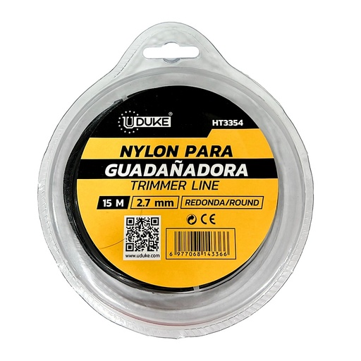 [21741] NYLON PARA GUADAÑADORA 2.7MM X 15M GRIS UDUKE  (HT3354)