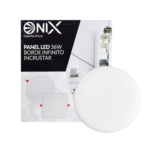[15185B] PANEL LED 36W REDONDO INCRUSTAR SIN MARCO LUZ DIA 6500K ONIX (ZFR509)