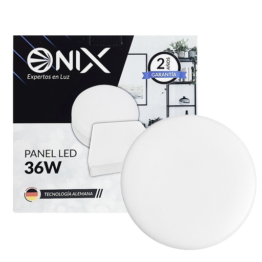 [15192B] PANEL LED 36W REDONDO S/P SIN MARCO LUZ DIA 6500K ONIX (ZFR515)